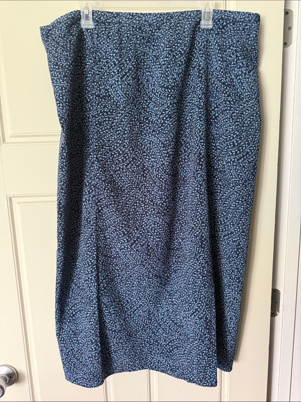 Norton McNaughton Blue Printed Midi Skirt